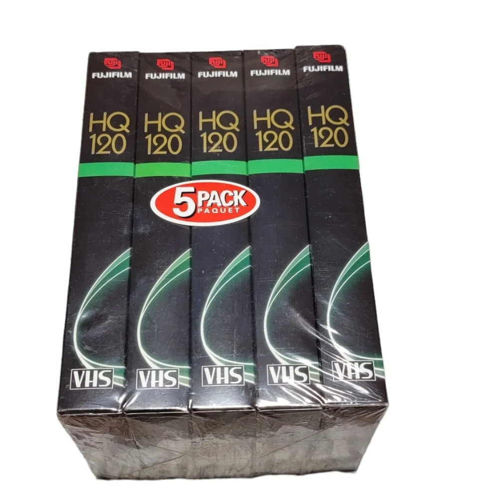 NEW SEALED! FUJI 5 Pack HQ120 Blank VHS VCR Videocassette Tapes